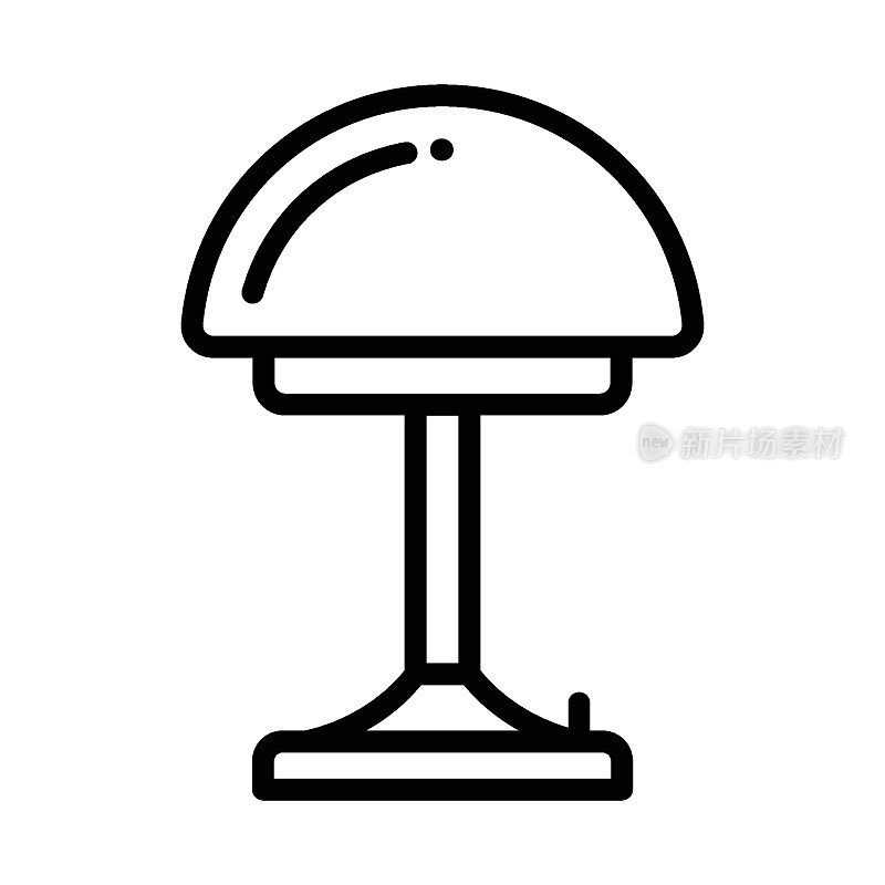Side table Lamp Concept, Sphere Nightstand Light on white background, Work from Home equipment on white background